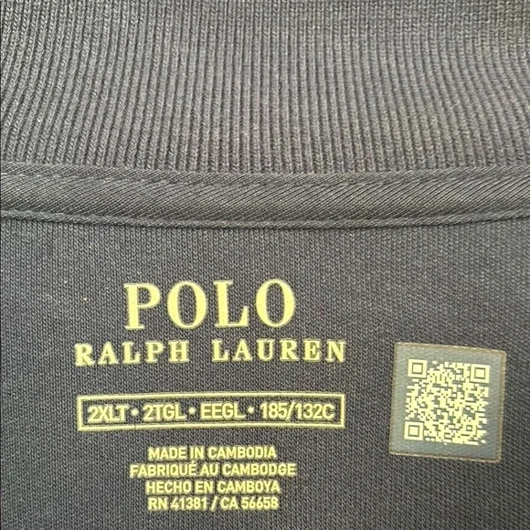 🦸‍♂️Big & Tall Polo by Ralph Lauren navy Zip Up Sweater with Mock Neck - Picture 2 of 4